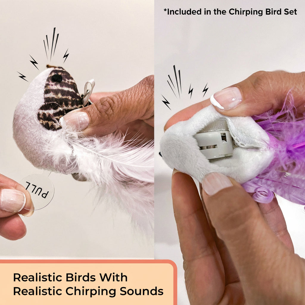 Interactive Bird Simulation Cat Toy Set